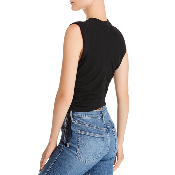 NEW Alexander Wang Wash and Go Twist Crop Top with Side Ties Black XS - Picture 6 of 17